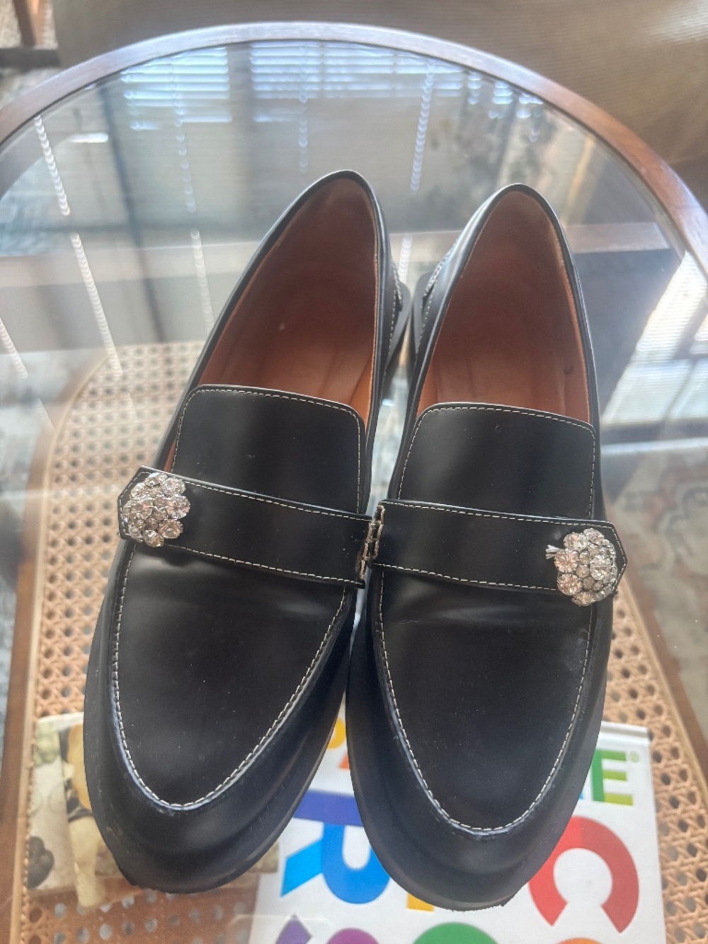 Ganni jeweled embellished loafers